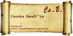 Csonka Benáta névjegykártya